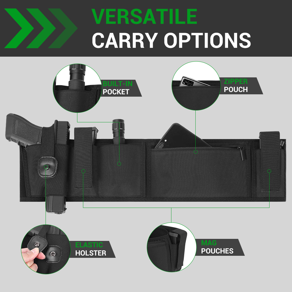 Belly Band Gun Holster Conceal - Edc Carry Pistols 评论和价格